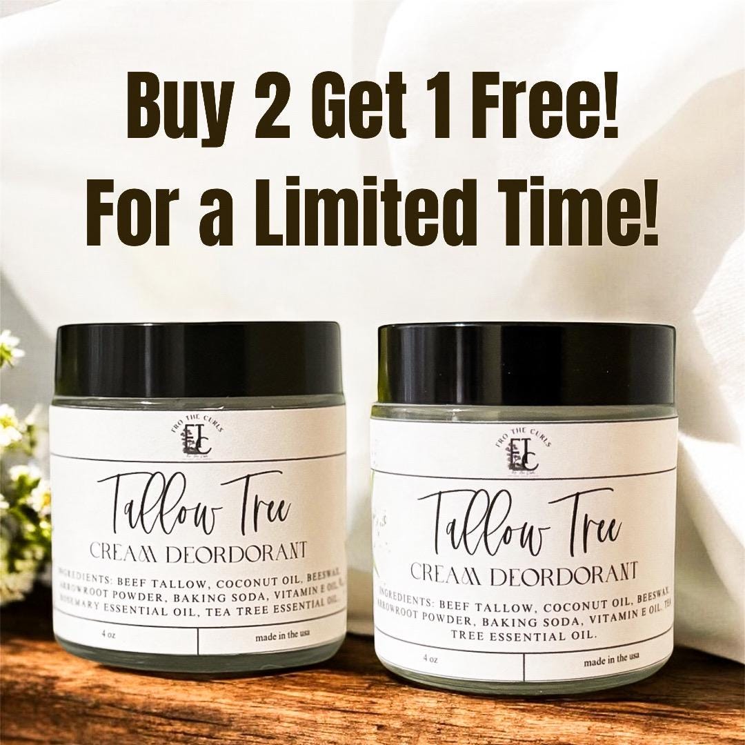 Tallow Deordorant Cream, Tallow Tree Collection, Buy 2 Get 1 Free Limited Time