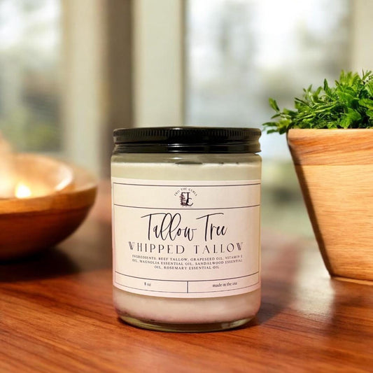 100% Grass Fed Whipped Tallow for Face, Hair, and Skin, Natural Tallow